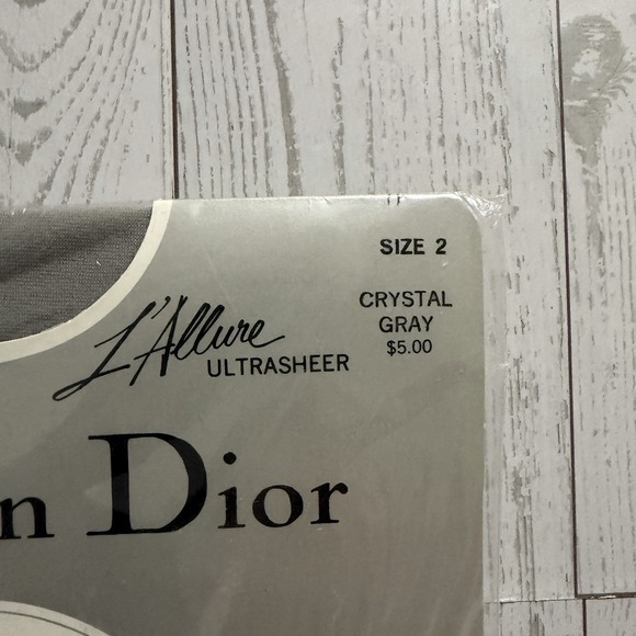 Christian Dior 4478 L'ALLURE Ultra Sheer Panty Top Crystal Gray Size 2 Vintage - Picture 2 of 11